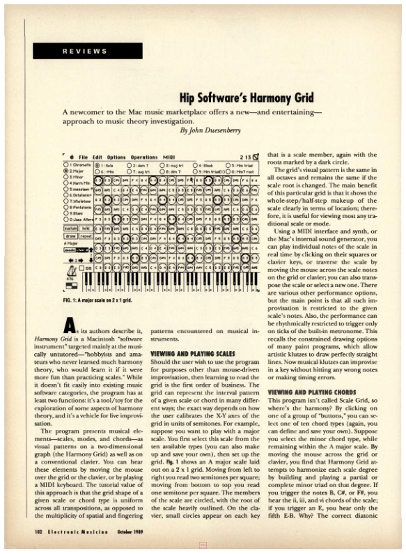 Electronic Musician review excerpt, printed page 102