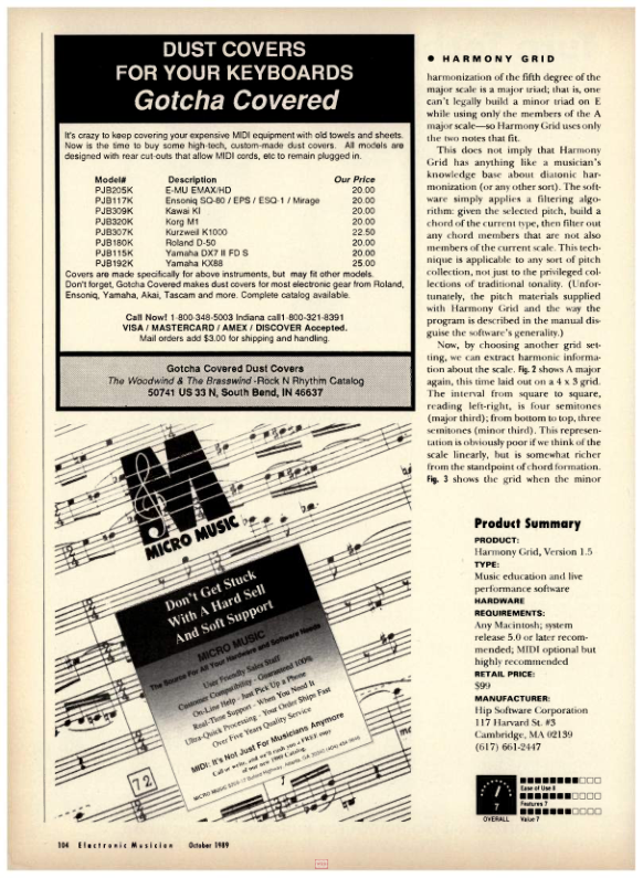 Electronic Musician review excerpt, printed page 104