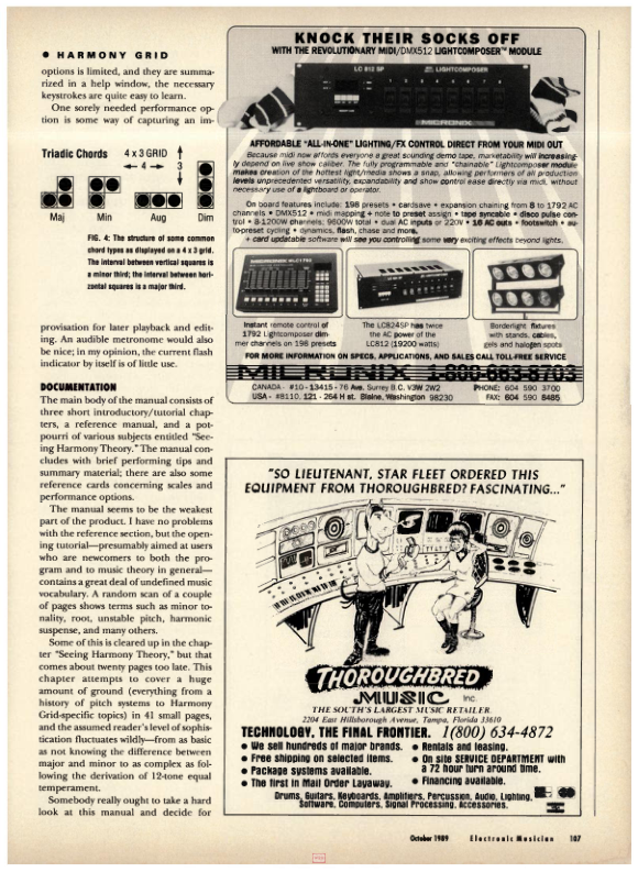 Electronic Musician review excerpt, printed page 107