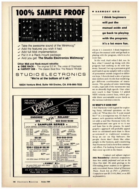 Electronic Musician review excerpt, printed page 108